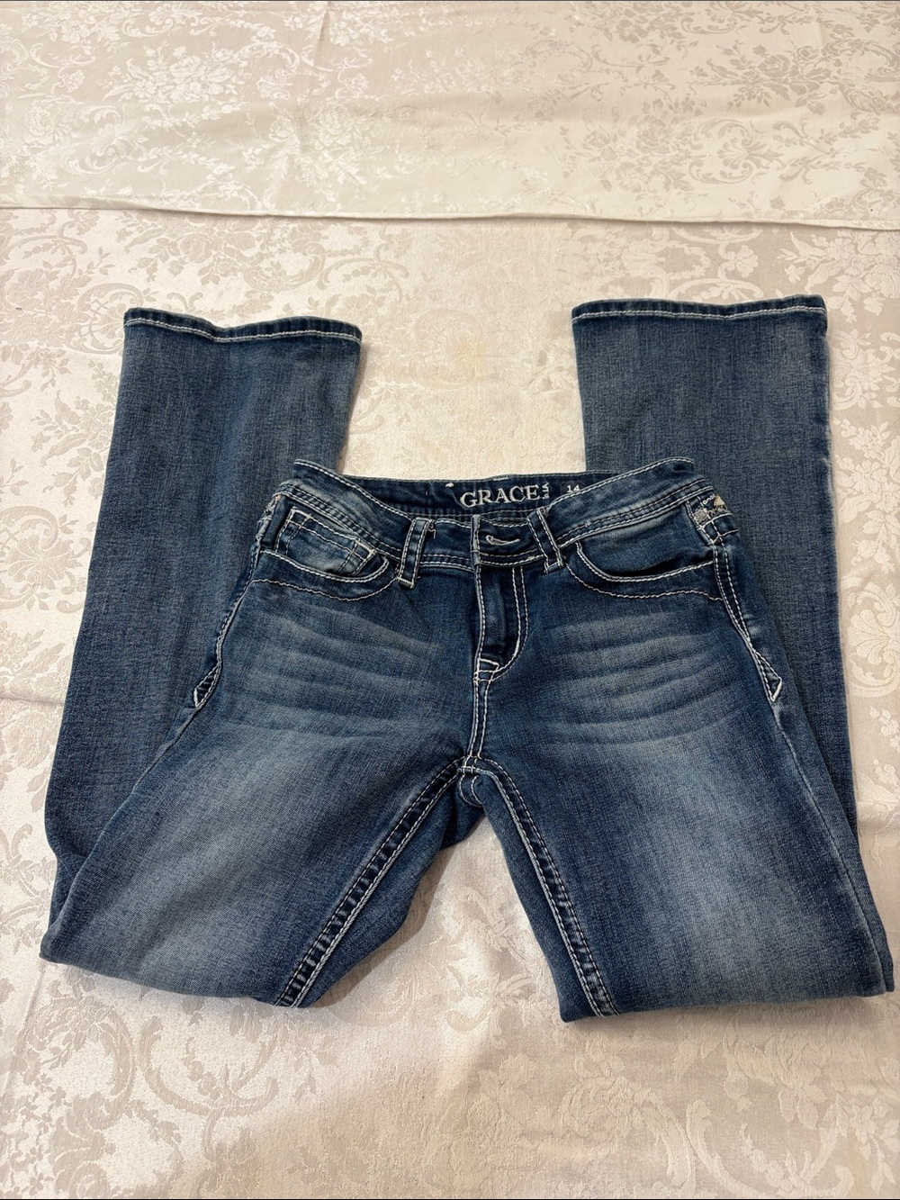 Grace Girl’s Dark Blue Boot Cut Jeans